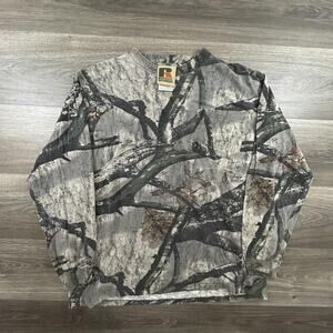 Russell Outdoors Camo Shirt Mens Large Camouflage Long Sleeve Pocket Hunting